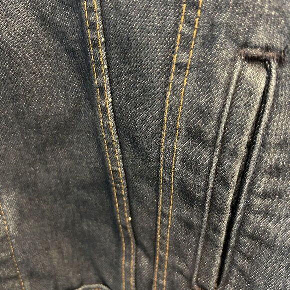 Vintage Big Mac Trucker Jacket Mens Blue Denim Dark Wash 90s USA 46L - Picture 8 of 8